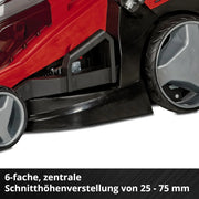 Cortacésped inalámbrico Einhell GE-CM 36/43 Li M Solo Power X-Change 36V 43cm 600m² sin escobillas, función mulching, 63L, 25-75mm, sin batería