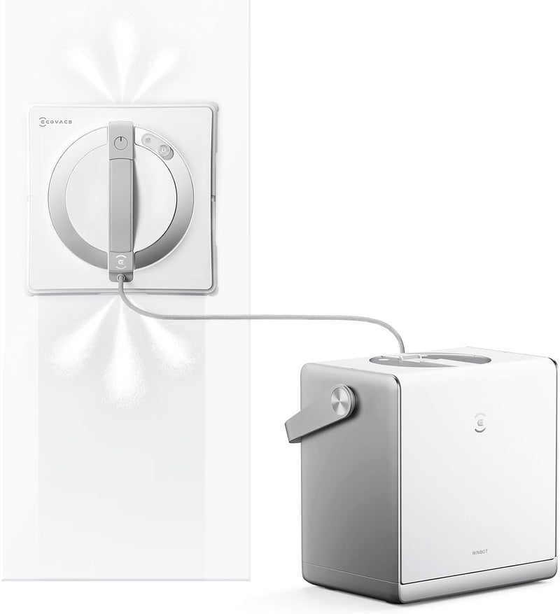 ECOVACS WINBOT W2 Pro Omni Robot limpiacristales con estación multifunción, se recarga durante el funcionamiento, boquilla de triple atomización, sistema de protección de 12 niveles
