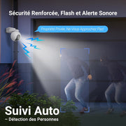Cámara de vigilancia WiFi exterior inalámbrica EZVIZ 4K (8MP) + panel solar de 5W, detección de personas/vehículos, cámara solar exterior 360°, modo AOV, defensa activa, kit CB8 Pro 4K