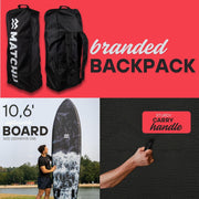 MATCHU - Tabla de Paddle Surf Hinchable - Stand Up Paddle - Set Completo - Capacidad de Carga hasta 150 KG - 320x81x15 CM - Antideslizante - Plataforma Flexible