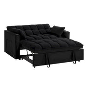 Sofá Cama Biplaza 4 en 1 con Apoyabrazos y Bolsillos de Almacenamiento, Sofá Cama Extraíble Tapizado Multifunción con Respaldo Ajustable
