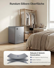 Refrigerador Upstreman 71L sin congelador, 1-10°C, control de temperatura de 7 niveles, iluminación LED, 40 dB silencioso, refrigerador de espacio completo de bajo consumo para dormitorio, oficina, cocina, CR71-Plata