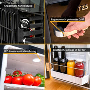 Mininevera silenciosa TZS First Austria | Diseño retro | Capacidad de refrigeración ajustable | Manilla de puerta | Sistema de refrigeración termoeléctrico | 40L | crema