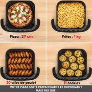 Moulinex Easy Fry XL Surface & Pizza 4L, Freidora de aire, Superficie de cocción muy grande, Compacta, Ventana de visualización, Negro, AL4018F0