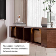 Consola multimedia para pared de TV flotante, banco de almacenamiento grande bajo TV, mueble bajo con cajones y soporte para router, (Blanco B + LED, 180 x 20 x 30 cm)