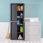 Gabinete organizador de almacenamiento de 4 estantes ajustables para garaje Sterilite, paquete de 2, gris