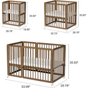 Cuna convertible 8 en 1 JOYMOR, incluye 2 colchones, se convierte en moisés, cuna mediana, cuna de tamaño completo, sofá cama, cama para niños pequeños y corralito.