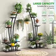 Soporte para plantas de interior, estante para flores de 6 niveles para jardín en casa - Juego de 2