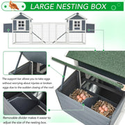 AECOJOY Gallinero grande de 144'' con corral, caseta de madera para aves y jaula para aves de corral