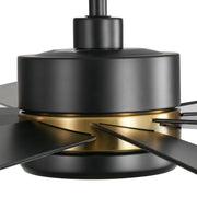 Ventilador de techo negro de 65 pulgadas y 8 aspas con luz y control remoto