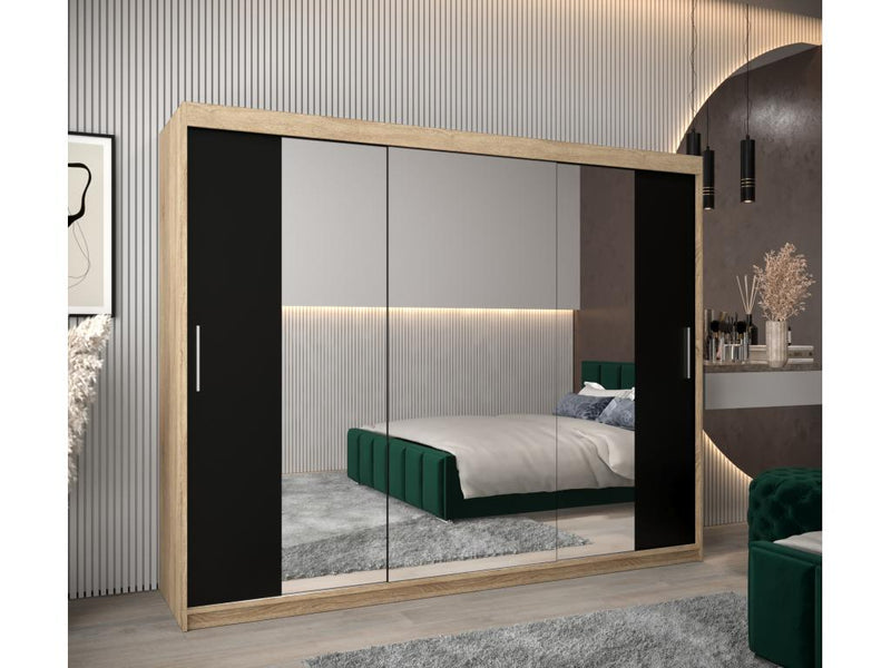 Armario Tokyo 2 de 2 puertas correderas 200/250/62 3 puertas (Decoepure/Negro)