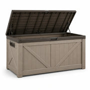Caja de almacenamiento de plástico 117 cm x 45 cm x 56 cm marrón