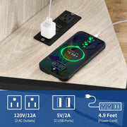 Mueble esquinero para TV estilo rústico, centro de entretenimiento y consola multimedia para televisores de hasta 55 pulgadas con toma de corriente