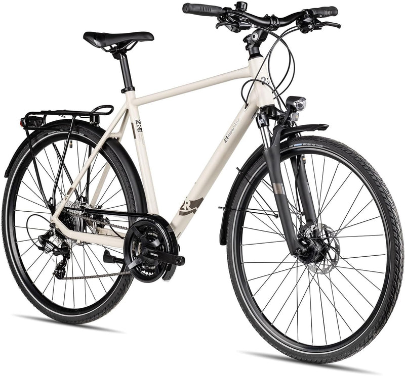 TRS GO | Bicicleta de trekking | Bicicleta para hombre de 28 pulgadas | Transmisión de 21 velocidades | Freno de disco mecánico | incluye equipamiento para carretera