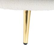 Chaiselongue Beliani izquierda bouclé crema blanco acolchado con estructura de metal dorado Valreas