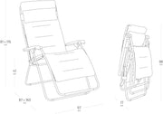 Sillón relax acolchado Lafuma Gravedad Cero - RSX Clip, Acero