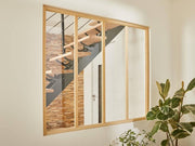 Verrière de taller fija de 4 paneles de madera en bruto