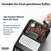 De’Longhi Eletta Explore - Cafetera superautomática Perfetto con espumador de leche LatteCrema, 40 bebidas con solo pulsar un botón, pantalla táctil a color, gris oscuro (ECAM452.57.G)