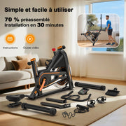 Bicicleta Estática, Bicicleta de Interior Ultrasilenciosa DMASUN, Bicicleta Estática con Resistencia de Ajuste Continuo, Cardio en Casa, Manillar y Sillín Ajustables, Portabotellas, Capacidad 160 kg