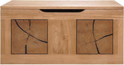 Lomadox Baúl arcón de madera maciza banco arcón para ropa arcón de asiento arcón para pie de cama A/A/P aprox. 80/40/40 cm moderno en roble aceitado con madera de testa