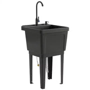 Fregadero portátil para lavandería, lavabo independiente con grifo, dispensador de jabón y mangueras