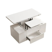 Mesa de centro elevable y plegable con 4 taburetes y almacenamiento