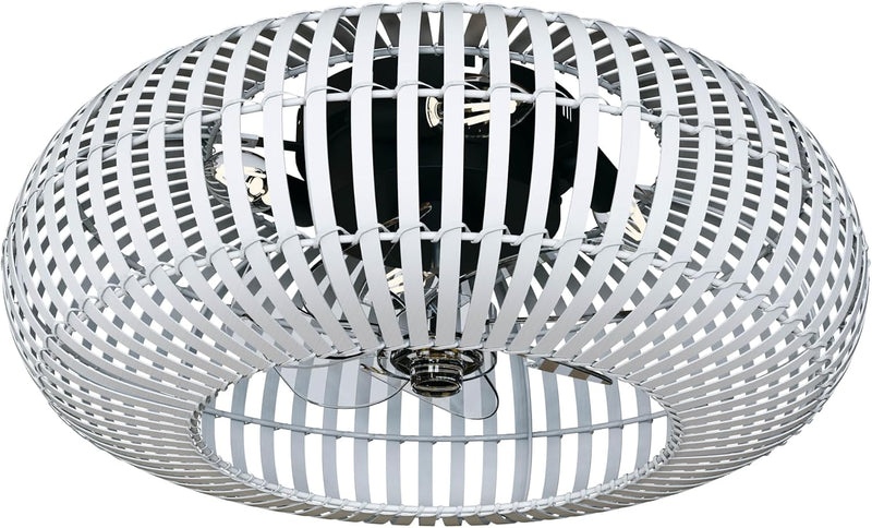 Ventilador de techo inteligente Varin® con luz, Wi-Fi Tuya, Ø 50 cm, lámpara de techo con ventilador, ventilador con luz de techo con 4 casquillos E27 (sin bombillas), mando a distancia, bambú blanco