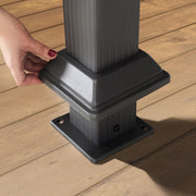 Gazebo de jardín TOOLPORT 3x3 m con techo rígido de acero, 4 paneles laterales en gris, postes de 9x9 cm