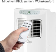 SUNTEC Aire acondicionado portátil Impuls 2.6 Eco R290 – Aire acondicionado móvil y silencioso con tubo de escape – Enfriador y deshumidificador para habitaciones de hasta 34 m² – Refrigeración móvil para hogar y oficina – 9.000 BTU | 2600 vatios