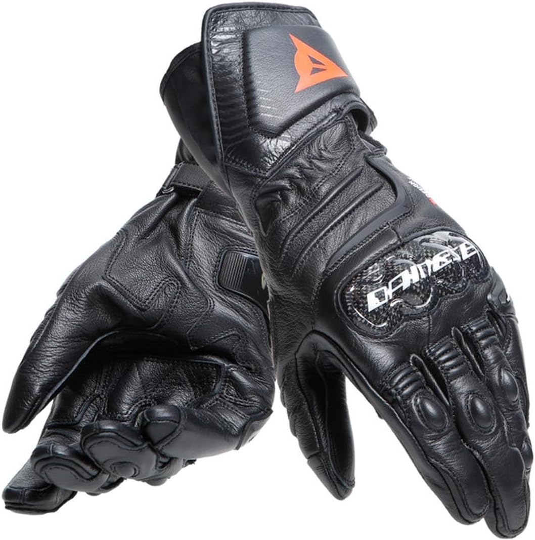 Guantes largos de moto para hombre Dainese Carbon 4, guantes deportivos largos de piel, protectores de carbono en los nudillos