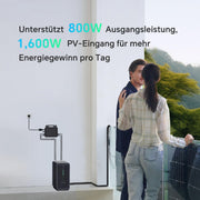 Sistema solar para balcón Marstek B2500 con almacenamiento: 0% IVA, batería solar LiFePO4 de 2240Wh, 2 MPPT, entrada solar fotovoltaica máx. de 1600W y salida CC de 800W, control por aplicación, IP65, conectar y usar (Plug&Play)