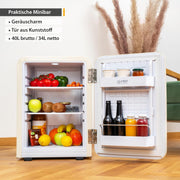 Mininevera silenciosa TZS First Austria | Diseño retro | Capacidad de refrigeración ajustable | Manilla de puerta | Sistema de refrigeración termoeléctrico | 40L | crema