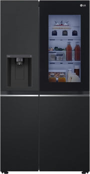 Frigorífico Side by Side LG GSGV81PYLL, Clase E, 635 L, Instaview, frigorífico con congelador, dispensador de hielo, hielo picado y agua, Total NoFrost, compresor Smart Inverter, Wi-Fi