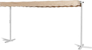 GRASEKAMP Calidad desde 1972 Toldo independiente Dubai Beige 375x225cm con funda protectora Pérgola para terraza Toldo plegable Toldo móvil Tipo acordeón
