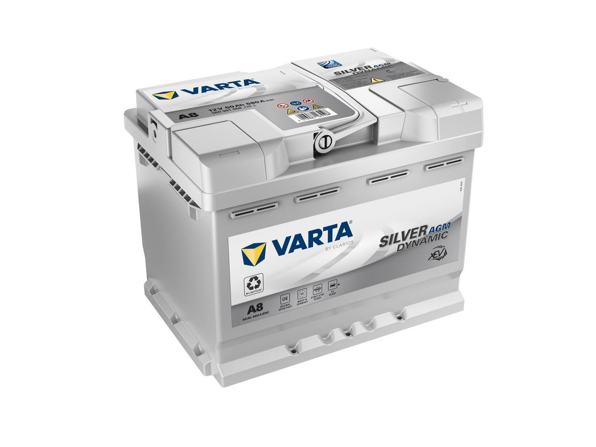 Batería 12V 60Ah 680A A8 Varta AGM
