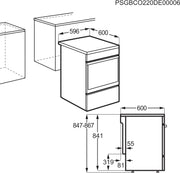 Cocina independiente AEG con placa vitrocerámica 60 cm/zona paellera/zona de cocción multianillo/mandos escamoteables/control táctil/función grill/pantalla con reloj/A / CCB644OCBM