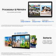 Samsung Galaxy Tab S10 Lite, 10,9", Wi-Fi, 128 Go, Tablette Android, S Pen inclus, Argent, Chargeur secteur rapide 25 W inclus, Version FR