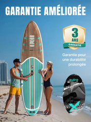 Tabla de paddle surf hinchable Niphean para adultos con todos los accesorios, tabla de stand up paddle hinchable de 320 cm para todos los niveles, SUP con capacidad de 200 kg para 2 personas, paddle hinchable con asiento