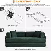 Sofá Cama Convertible 5 en 1, Sofá Cama Modular de Pana de 78.8" con Estructura Robusta, Futón Multifuncional para Espacios Pequeños, Sala de Estar y Habitación de Huéspedes