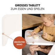 Hauck Trona Beta+ Newborn Set Eco Bouncer - Trona de madera evolutiva para bebés desde el nacimiento, incluye accesorio para recién nacidos, cojín de asiento y bandeja - Gris oscuro