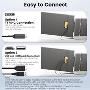KEFEYA 2K QHD Monitor portátil para computadora de 14", extensor de pantalla con altavoces y soporte, pantalla doble Plug & Play para computadora portátil de 13-16,5", compatible con Mac, Windows, Android y Dex