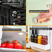 Mininevera silenciosa TZS First Austria | Diseño retro | Capacidad de refrigeración ajustable | Manilla de puerta | Sistema de refrigeración termoeléctrico | 40L | crema