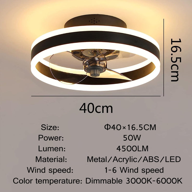 Ventilador de techo moderno LED con luces y control remoto, silencioso y regulable, reversible, 3 colores, 6 velocidades, ventilador de techo inteligente para sala de estar, dormitorio