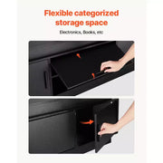 Soporte de TV VEVOR de 52 pulgadas con montaje para televisores de hasta 75 pulgadas, centro de entretenimiento con toma de corriente, altura ajustable, negro