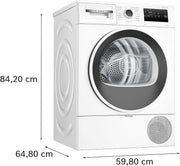 Bosch Secadora con bomba de calor 8 kg Serie 4 Easy Clean AutoDry Antiarrugas Blanco WTR85V00ES