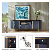 Mueble de TV de lujo moderno, centro de entretenimiento, con superficie de mármol sintético