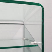 Consola de cristal transparente Meubletmoi de 100 cm con estante - Mesa de entrada de diseño contemporáneo - Ice