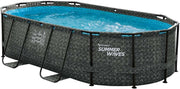 Piscina tubular Summer Waves Active Frame con efecto chevron, ovalada, 4,24 x 2,50 x 1,00 m