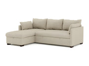 Sofá chaise longue de 3 plazas reversible en poliéster beige