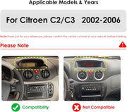 Autorradio Ossuret para Citroën C2/C3 2002-2006, pantalla táctil Android 13 de 9 pulgadas, 2+64 GB, navegación GPS con Carplay, Android Auto, WiFi, Bluetooth y USB